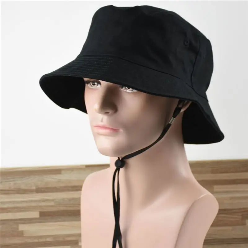 Men Large Size Fisherman Hat Pure Cotton Sun Cap Male Bucket Hat Big Head Man