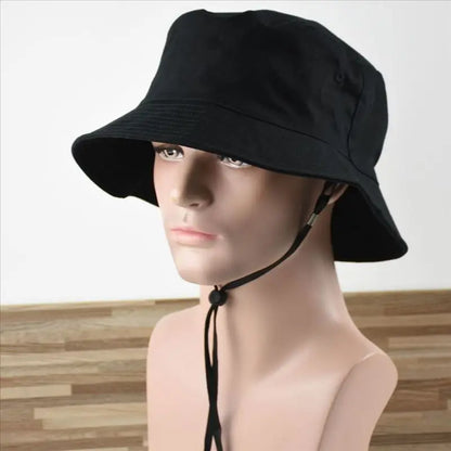 Men Large Size Fisherman Hat Pure Cotton Sun Cap Male Bucket Hat Big Head Man