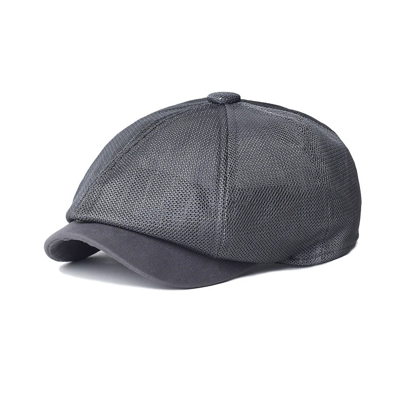 Summer Mesh Newsboy Caps Breathable Casual Outdoor Retro Beret