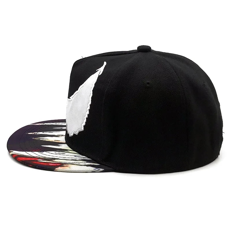 Large Eyes Prints Embroidery Wing Pattern Venom Unisex Hip Hop Caps
