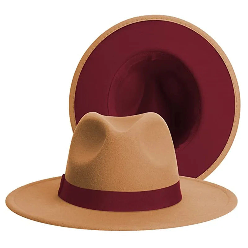Men Women Felt Fedora Hats Wide Brim Fedoras Flat Brim Fedora Hats