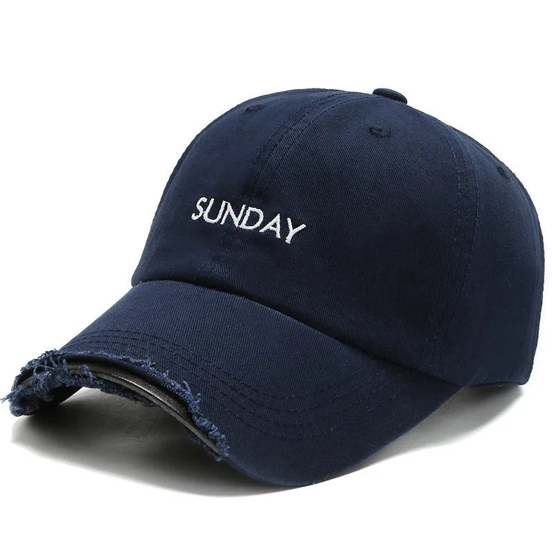 Unisex Cotton Embroidered Caps Vintage Distressed Baseball Cap