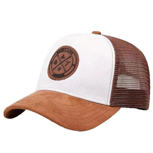 Wholesale Custom Adult 6 Panel Leather Patch Logo Mesh Snapback