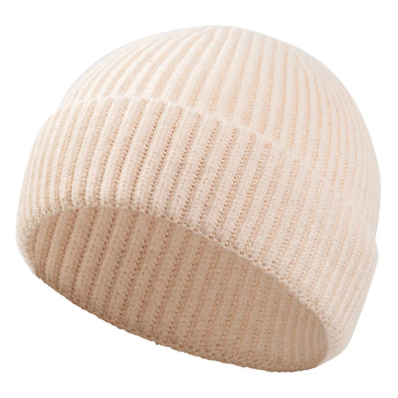 High Quality Thick Warm Male Winter Beanies Adult Casual Short Thread Hip Hop Hat