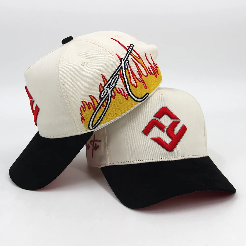 Wholesale 100% Cotton Twill 5 Panel Snapback Caps Two Color