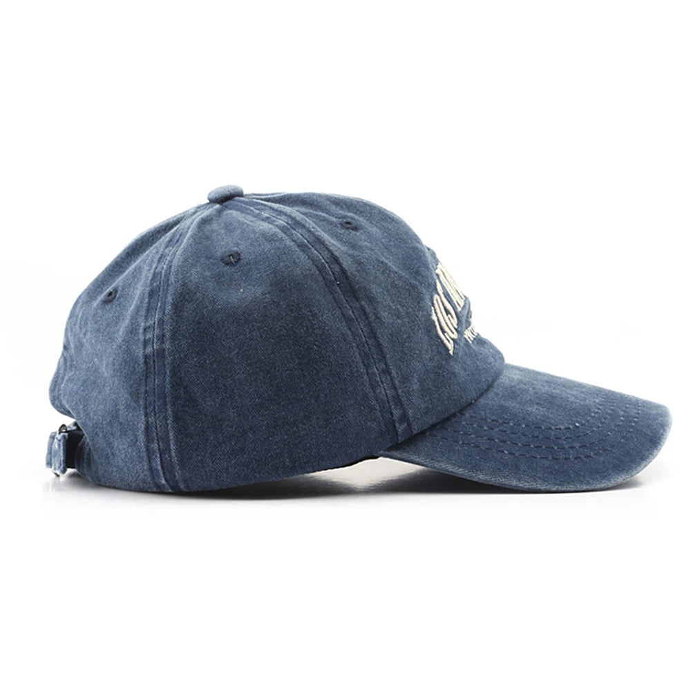 Vintage Letter Green Denim Hats For Men Women