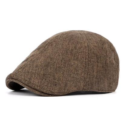 2024 Spring Polyester Solid Color Newsboy Caps Flat Peaked Cap