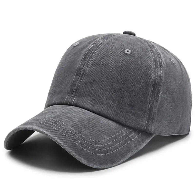 Unisex Cap Plain Color Washed Cotton Baseball Cap Men & Women