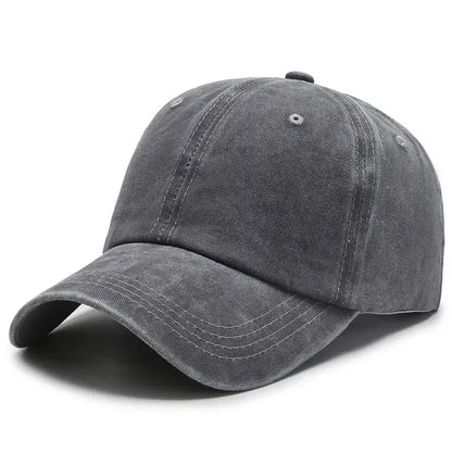Unisex Cap Plain Color Washed Cotton Baseball Cap Men & Women