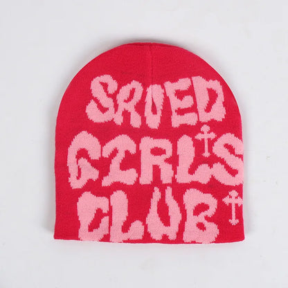 Y2k Uanged Acrylic Jacquard Woolen Beanie Cold Hat