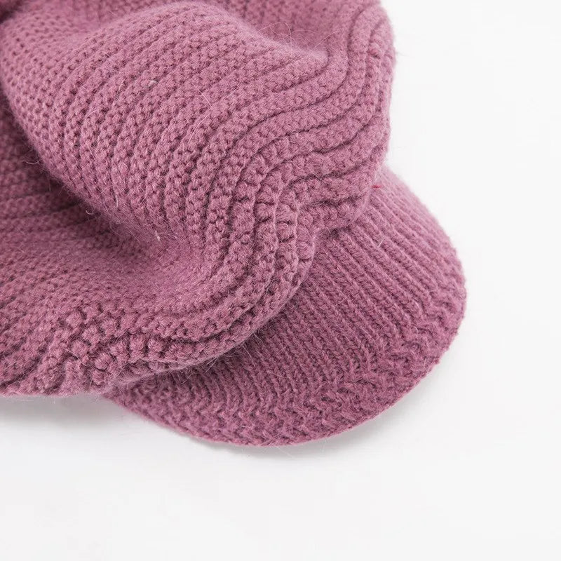 Fashion Knitting Solid Color Thicken Women Winter Hat