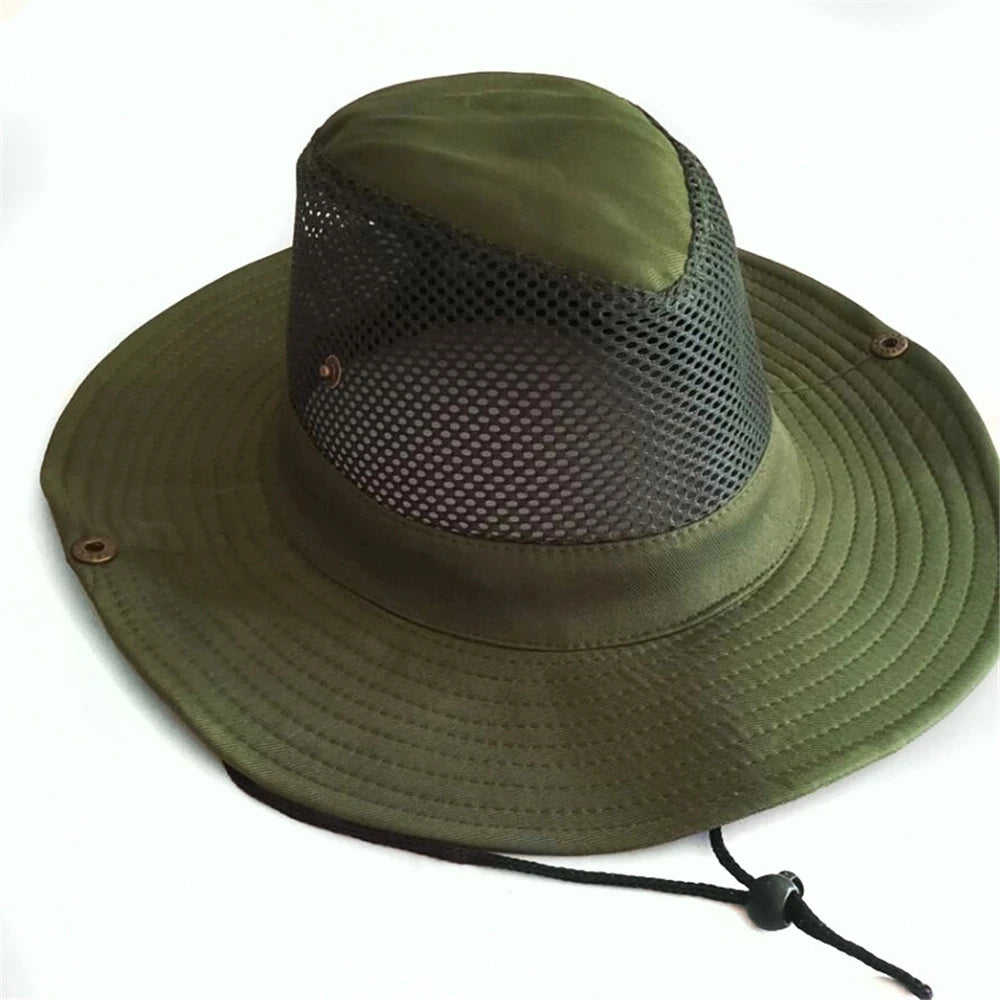 New Fishing Caps Men's Outdoor Hat Knight Cap Wide Straw Hat