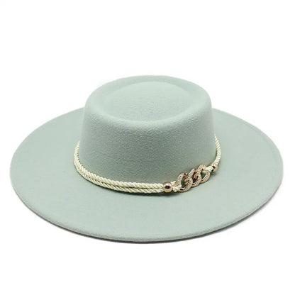 Wide Brim Felt Fedora Hat Women Men Wool Derby Top Hats