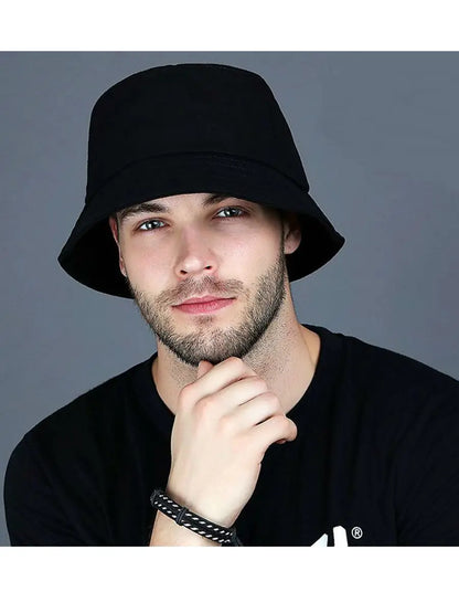 Pure Cotton Panama Hat Male Big Size Fisherman Hat Lady Beach Oversize Sun Cap Men