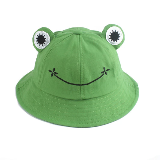 Parent-Kid Frog Bucket Hat Panama Fishing Hat Cartoon Cute Hats