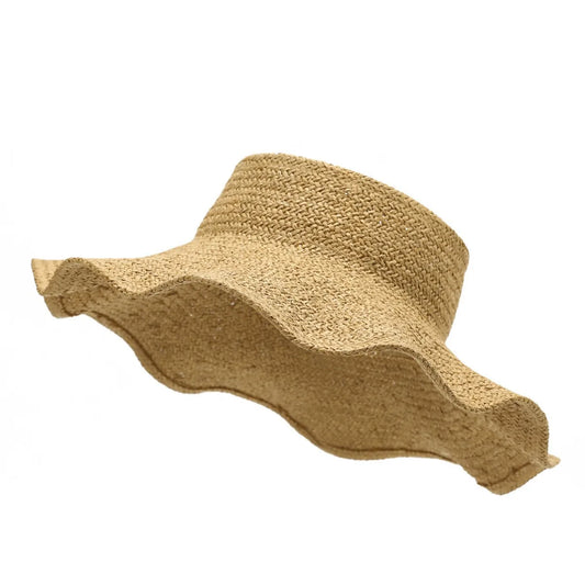 Gaomi Raffaitum Raffia Straw Silk Screen Printed Bucket Hat