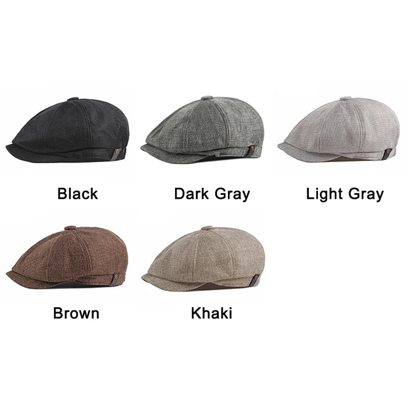 Newsboy Cap Men Spring Summer Octagonal Hat