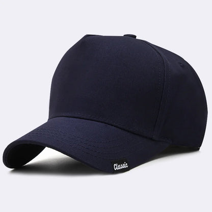 Big Head Hard Cotton 5 Panels Baseall Cap Outdoors Leisure Curved Peak Sun Hat