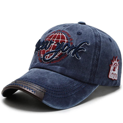 Washed Cotton Men Baseball Cap Denim Snapback Sun Hat