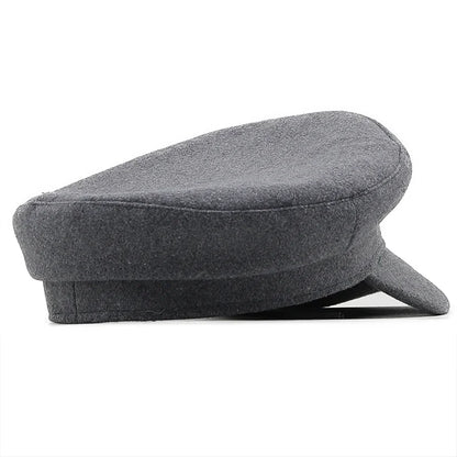 Classic Black High Quality Military Hat For Women Spring Autumn Winter Hats