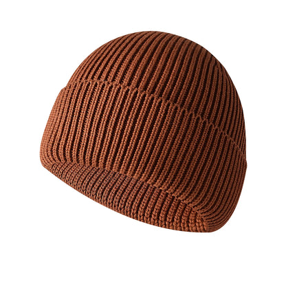 Winter Keep Warm Acrylic Cotton Blend Knitted Fabric Hat For Adult