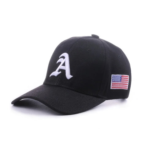 A Letter Embroidery Snapback Baseball USA Flag Caps