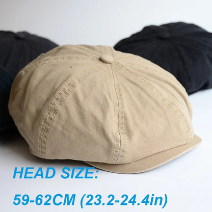 Men Big Head Newsboy Cap Peaky Hat