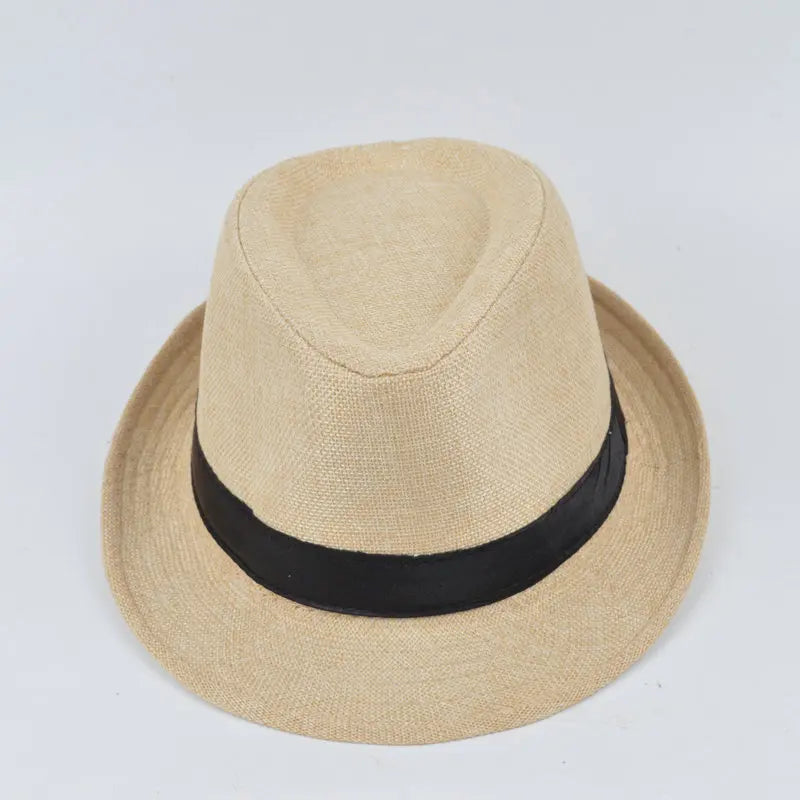Spring And Summer Men's Hats Fedoras Imitation Linen Top Jazz Hat