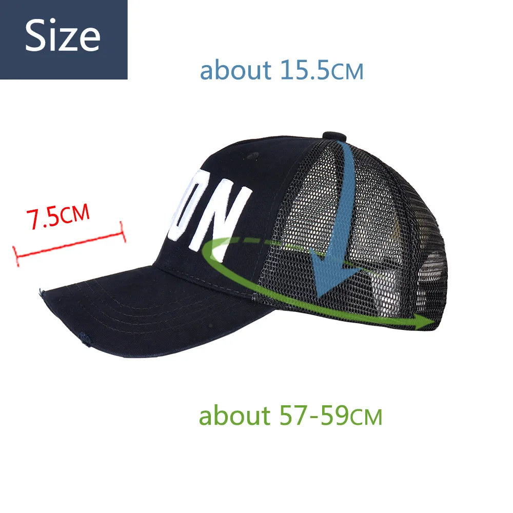 Mesh Summer Baseball Cap For Men Women Embroidery ICON Letters Dad Hat