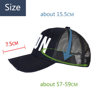 Mesh Summer Baseball Cap For Men Women Embroidery ICON Letters Dad Hat