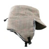 Retro Plaided Winter Trapper Hat Warm Aviator Cap