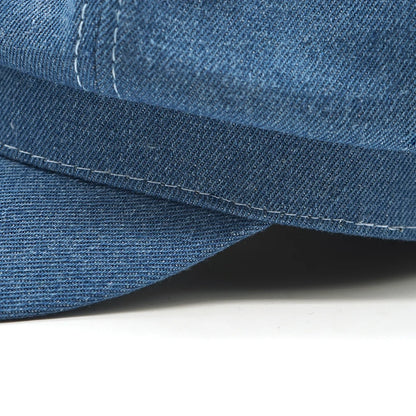 New Women Leisure Octagonal Hat Ladies Denim Beret Hat