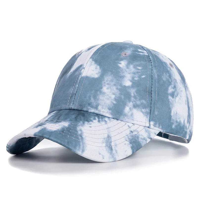 New Fashion Women Tie Dye Cap Multicolor Irregular Print Baseball Cap