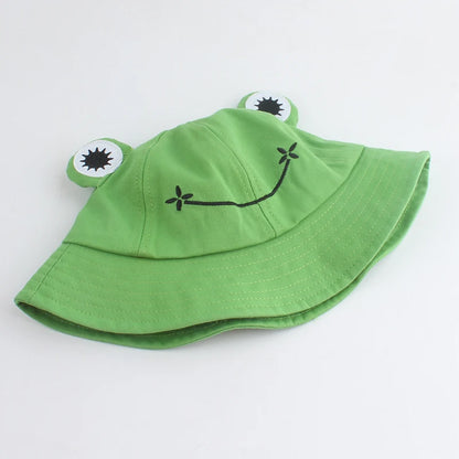 Parent-Kid Frog Bucket Hat Panama Fishing Hat Cartoon Cute Hats