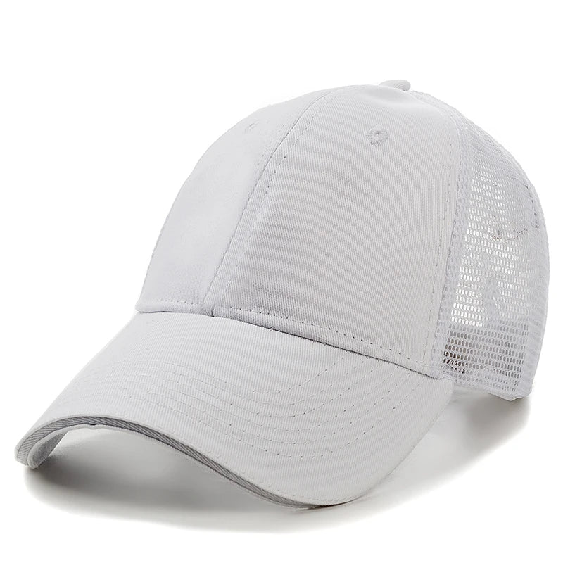 Unisex Mesh Cap Casual Plain Cotton Baseball Cap Adjustable Summer Trucker Hats