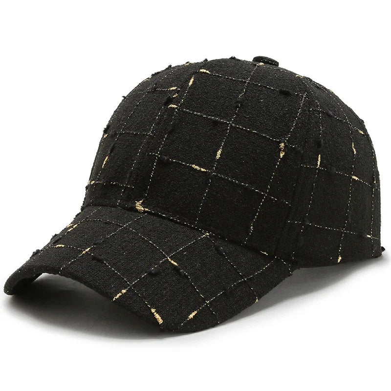 Spring And Autumn Female 6-Panel Tweed Cap