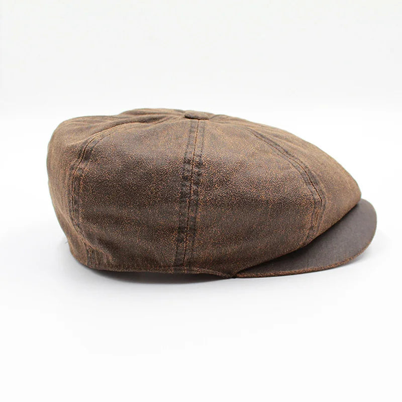 Retro Octagonal Newsboy Cap Man Peaked Beret