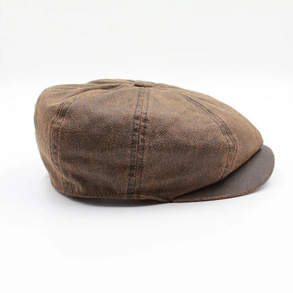 Retro Octagonal Newsboy Cap Man Peaked Beret