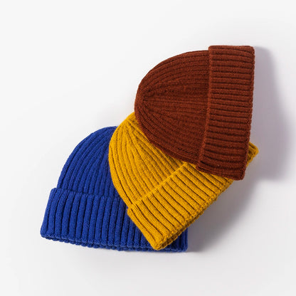 Youth Boys Girls Winter Warm Cuffed Plain Skull Knit Hat Cap