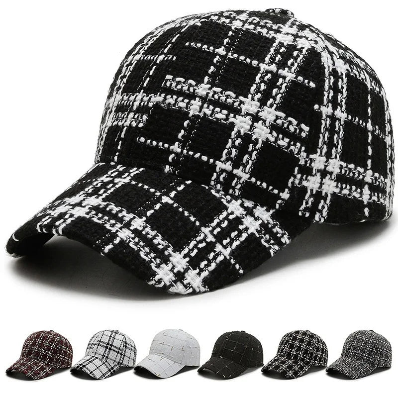Spring And Autumn Female 6-Panel Tweed Cap