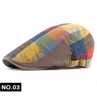 Men Women Classic Englad Style Plaid Berets Caps