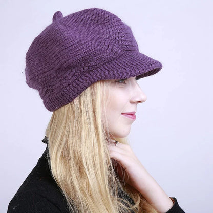 Fashion Knitting Solid Color Thicken Women Winter Hat