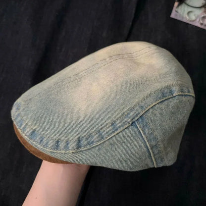 Men Beret Plaid Thick Hat For The Elderly Advanced Winter Autumn Cap