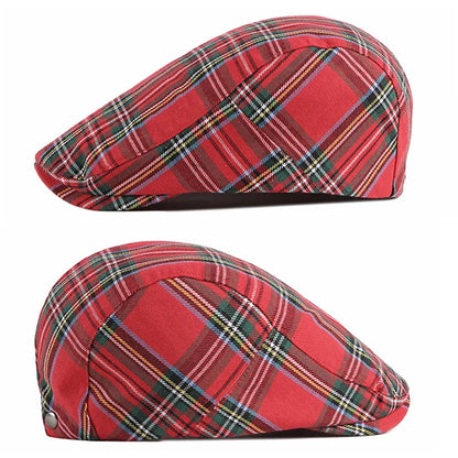 Fashion Fine Stripe Lattice Berets Hat Women Men Spring Summer