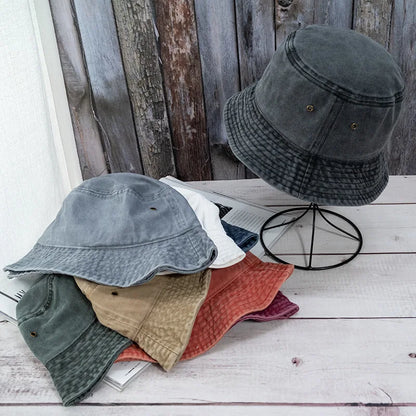 New Unisex Bucket Hat Fashion Washed Denim Cap