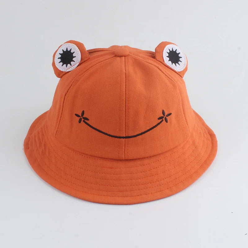 Parent-Kid Frog Bucket Hat Panama Fishing Hat Cartoon Cute Hats