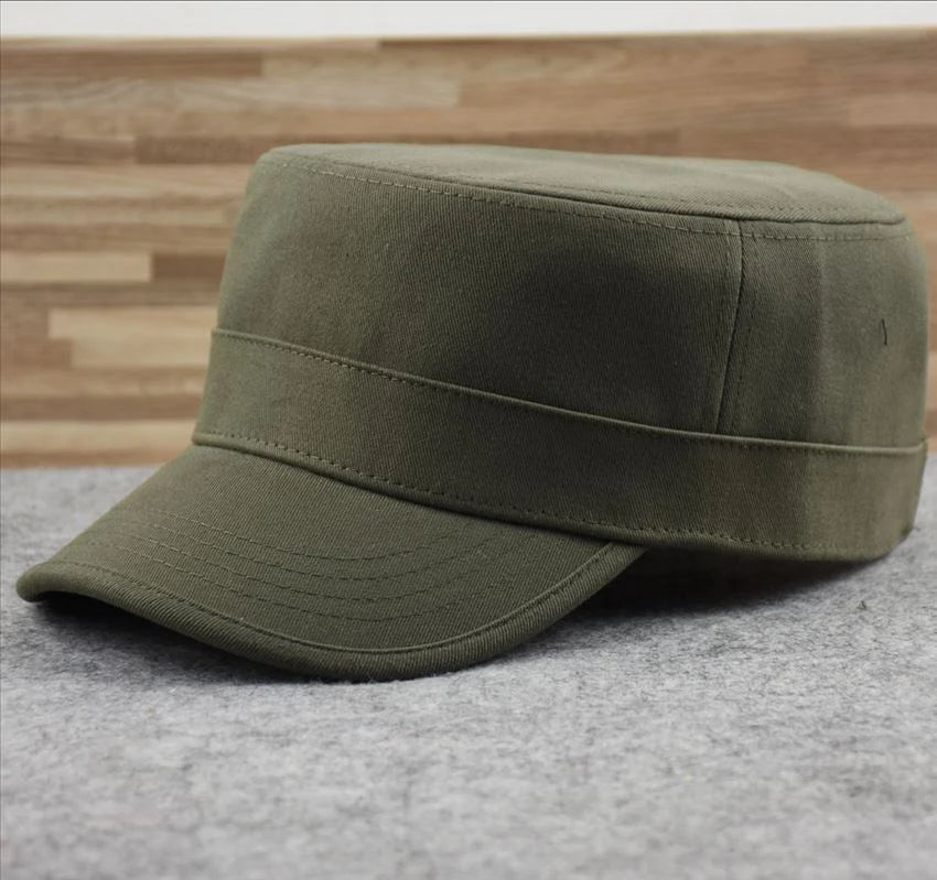 Big Head Man Large Size Pure Cotton Army Flat Cap