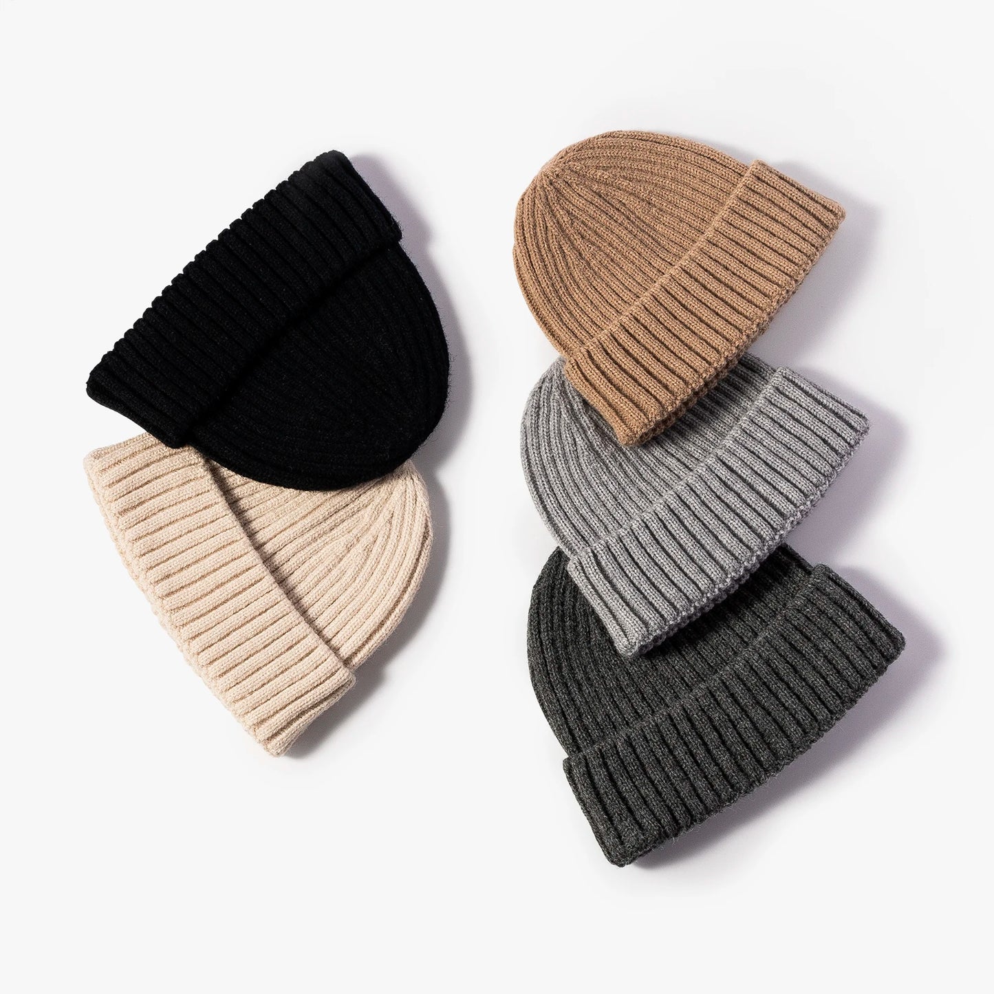 Youth Boys Girls Winter Warm Cuffed Plain Skull Knit Hat Cap