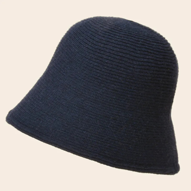 Unisex Pure Color High Quality Knit Bucket Hat