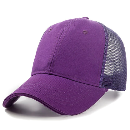 Unisex Mesh Cap Casual Plain Cotton Baseball Cap Adjustable Summer Trucker Hats